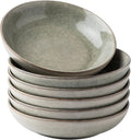8.5ft Large Pasta Bowls Set of 6 - 36oz Stoneware Reactive Glaze