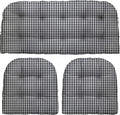 3-Piece Wicker Tufted Cushion Set for Loveseat & Chairs - Weather