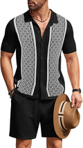 Men's 2 Piece Knit Polo & Shorts Set - Vintage Casual Summer