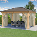 Waterproof Patio Outdoor Curtains 6 Panels - UV Privacy Weatherproof