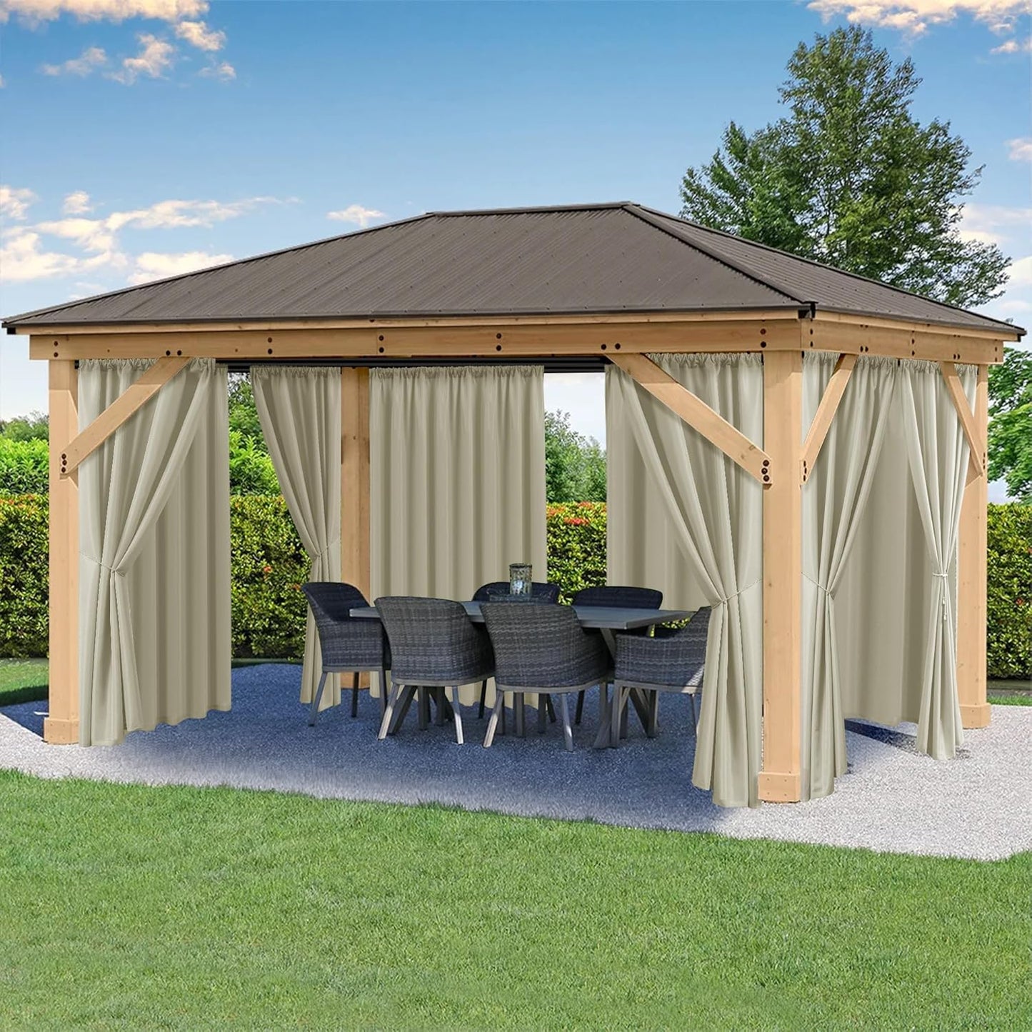 Waterproof Patio Outdoor Curtains for Privacy and UV Protection