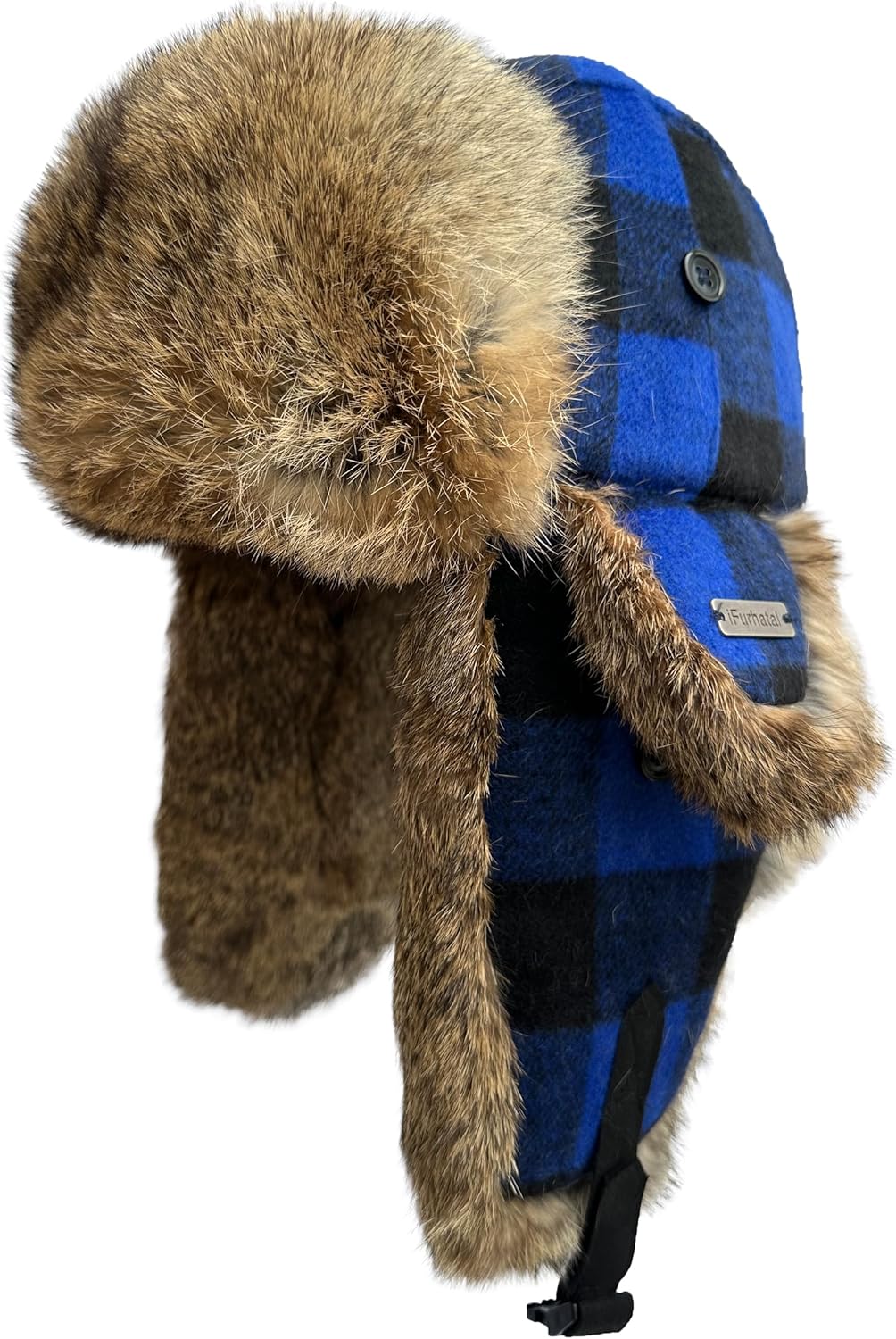 100% Real Rabbit Fur Winter Trapper Hat for Men and Women