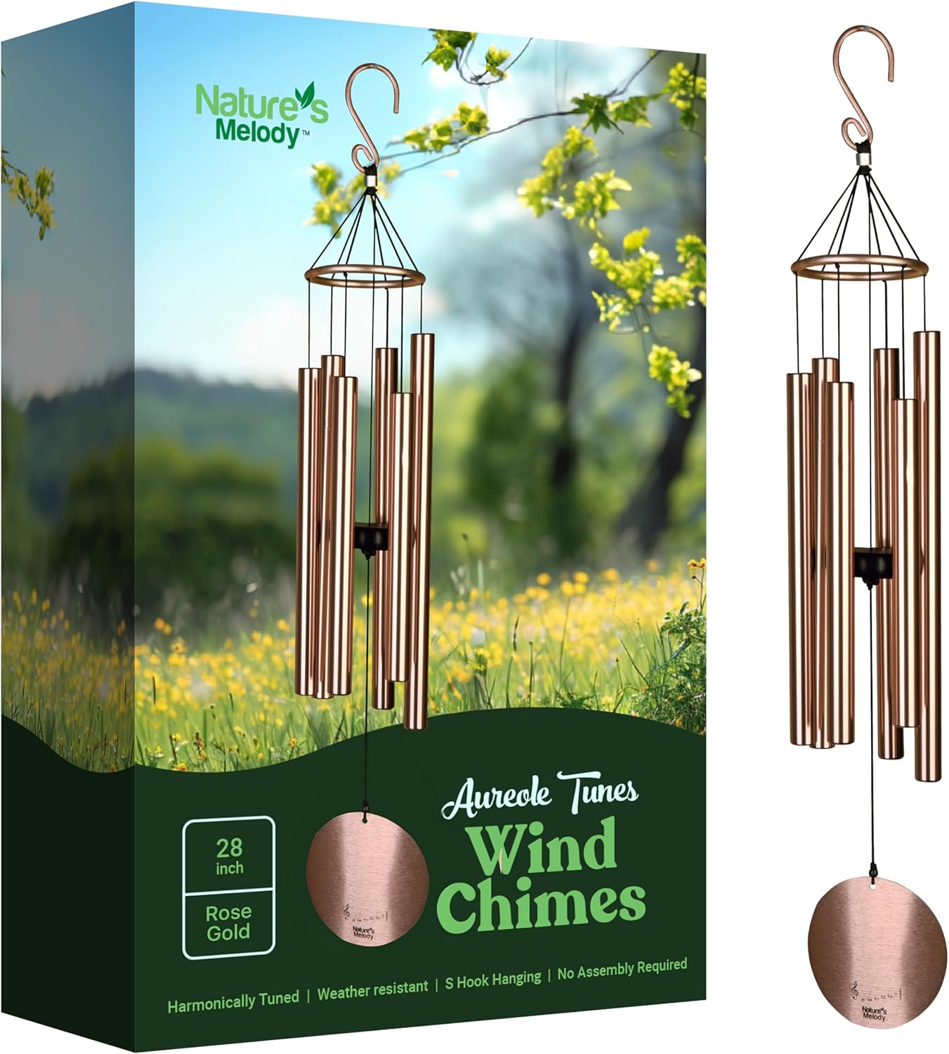 Nature's Melody Aureole Tunes Wind Chimes for Outdoor Spaces