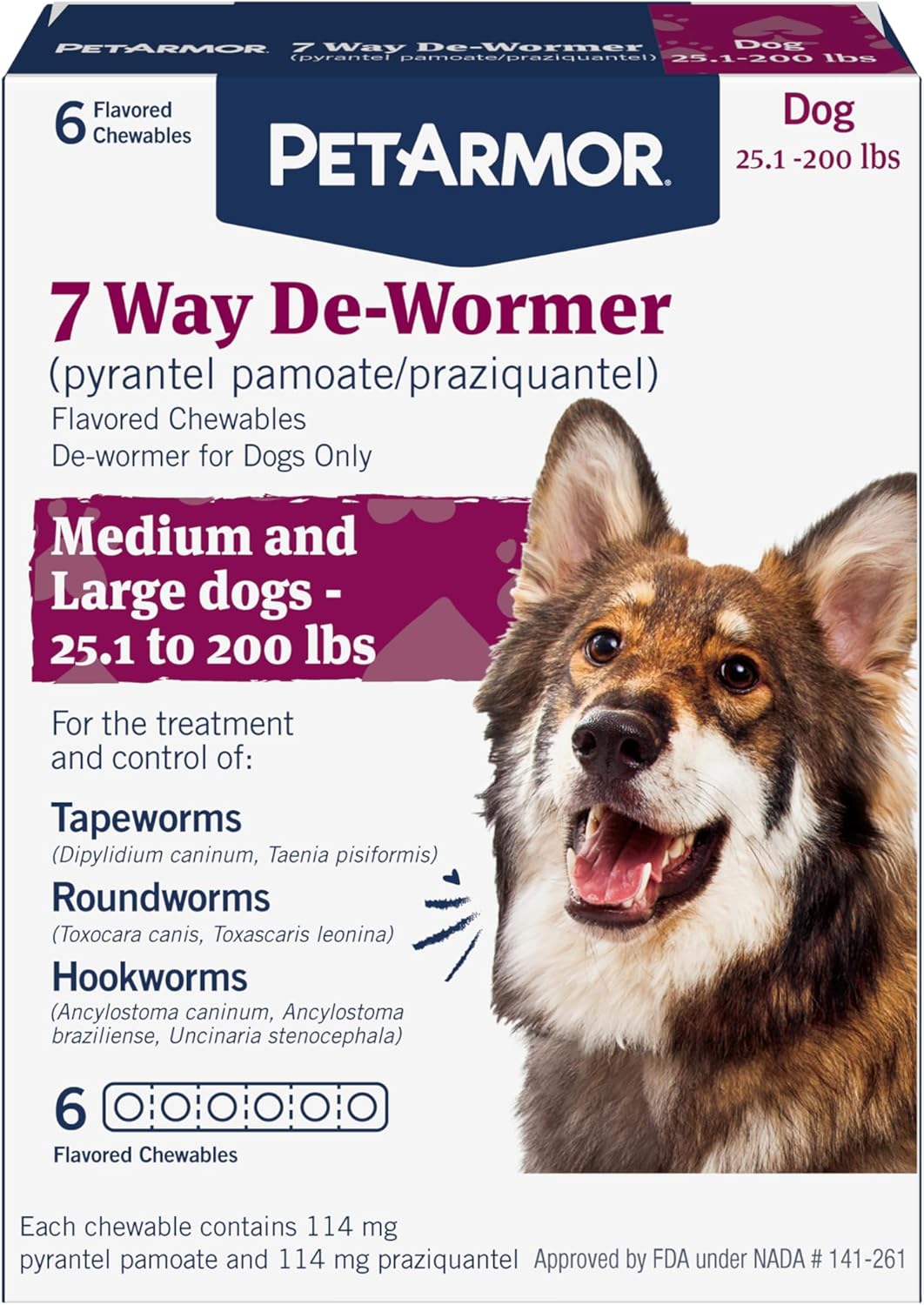PetArmor 7 Way De-Wormer for Dogs - Effective Worm Treatment