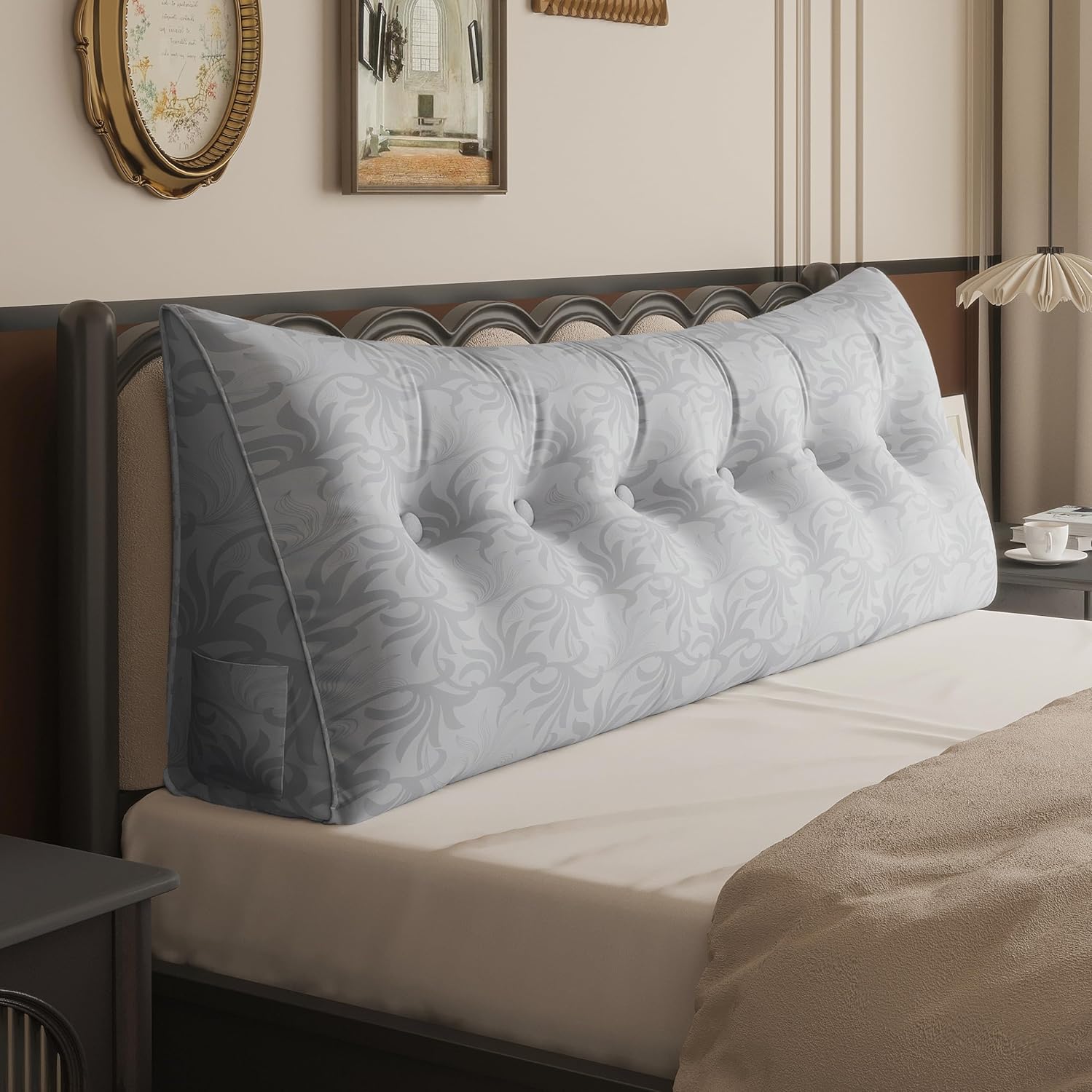 WOWMAX Triangular Bed Wedge Pillow for Headboard Comfort