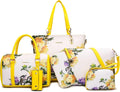 2E-youth Designer Purses and Handbags 6pc Set - Floral Tote & Satchel