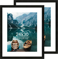 24x30 Frame Set of 2 Rustic Black Wood Style - Display 18x24 or 24x30
