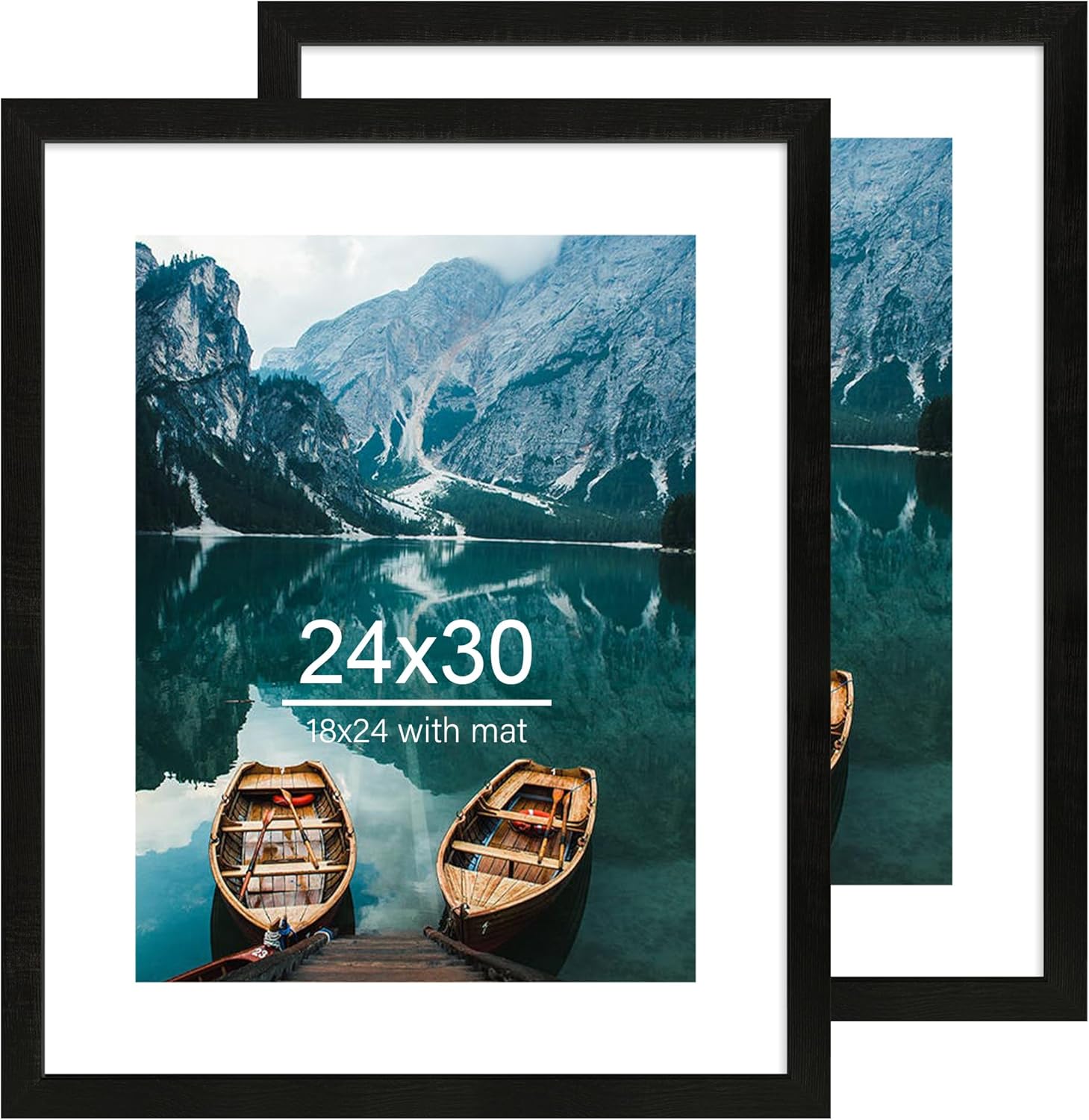 24x30 Rustic Black Wood Frame Set of 2 for Pictures and Posters