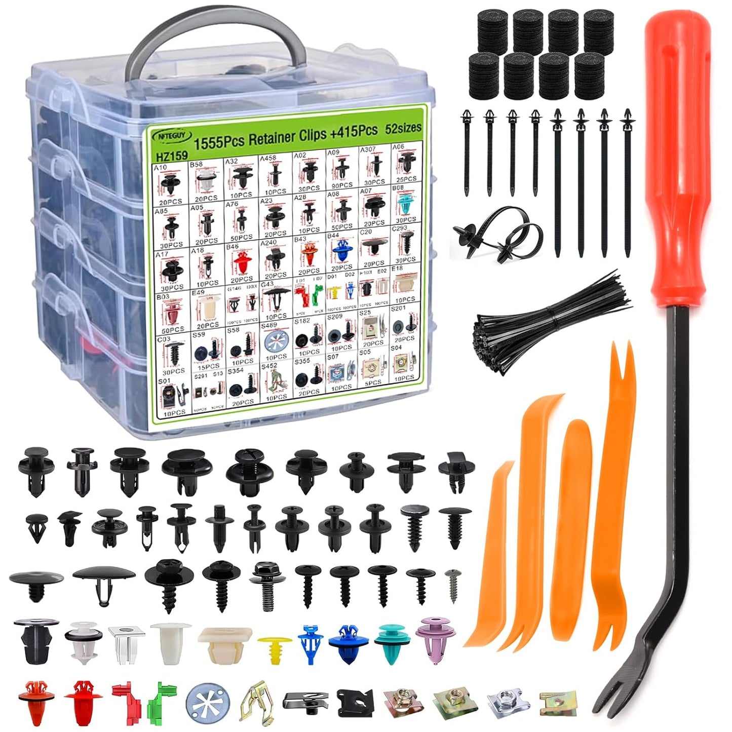 1970Pcs Automotive Push Retainer Clips Kit for Easy Repairs