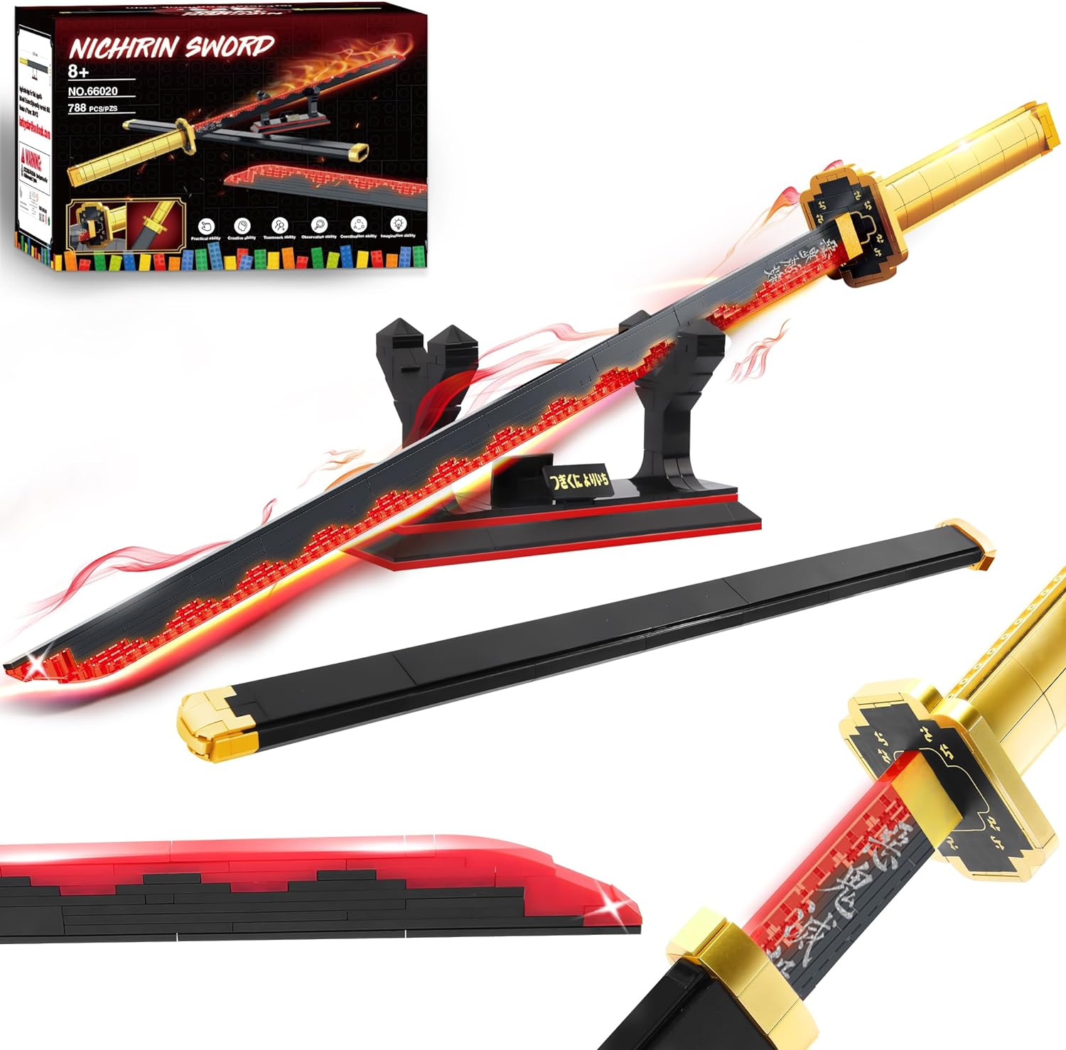 Swords Building Sets for Boys 8-14, 39in Tsugikuni Yoriichi