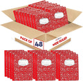 Composition Notebook Wide Ruled 48 Pack - Durable Red Marble Notebooks