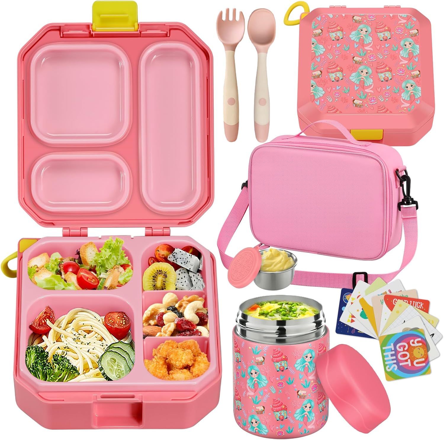 Bento Lunch Box for Kids with Insulated Bag and Hot Food Jar