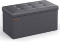 SONGMICS Mazie 30 in Folding Storage Ottoman Bench - Sturdy Seat
