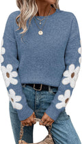 SHENHE Women's Floral Crewneck Long Sleeve Sweater - Soft, Casual Fit