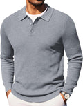 COOFANDY Men's Knit Polo Long Sleeve Sweater for Stylish Comfort