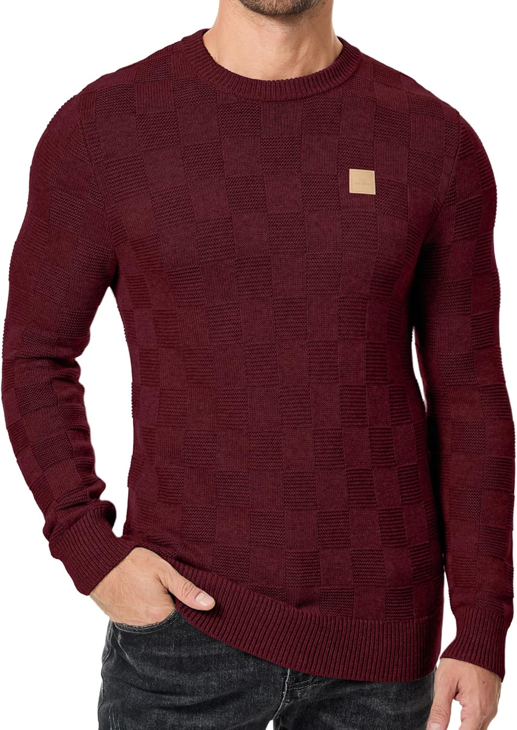 JMIERR Men's Crewneck Sweater for Casual Fall Style and Comfort