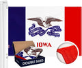 Iowa State Deluxe 3x5 ft Double Sided Embroidered Flag - Heavy Duty