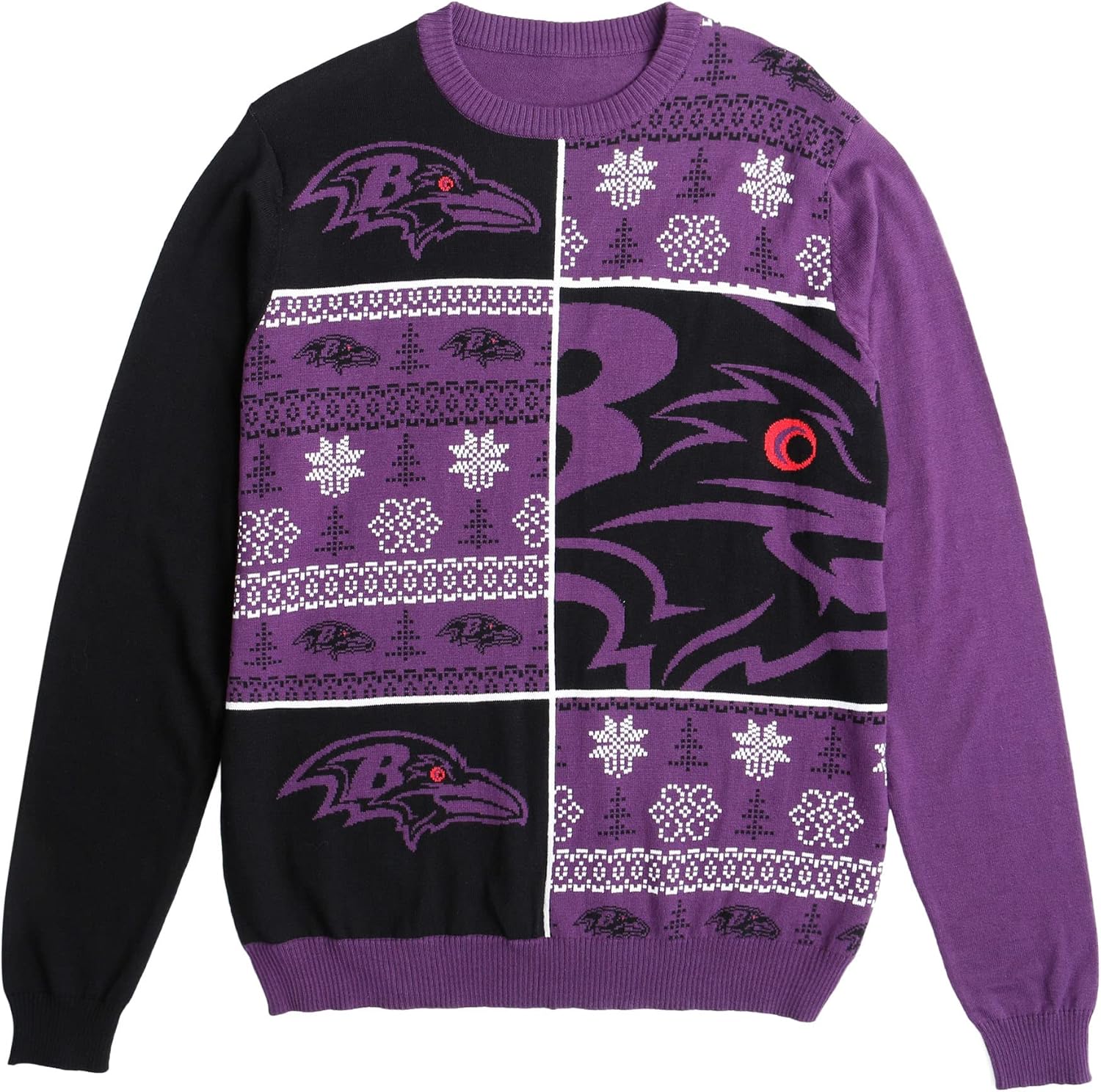 FOCO Men's NFL Team Logo Busy Block Snowfall Holiday Sweater