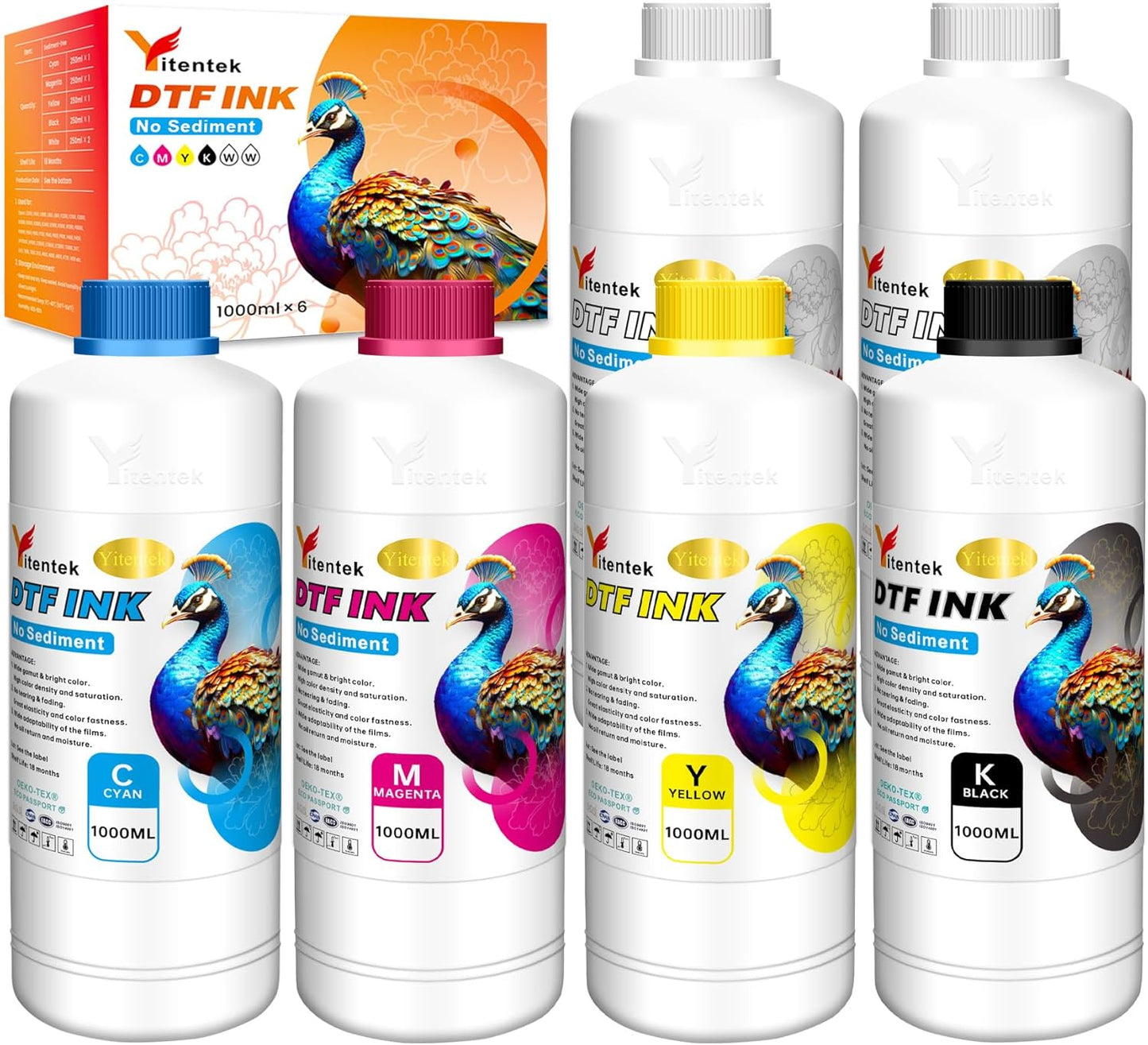 No Sediment DTF Ink 6000ML for High-Quality Printing Projects