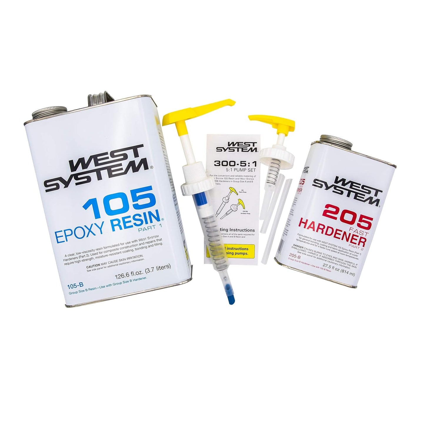 WEST SYSTEM 105B Epoxy Resin Bundle with Fast Hardener & Pumps