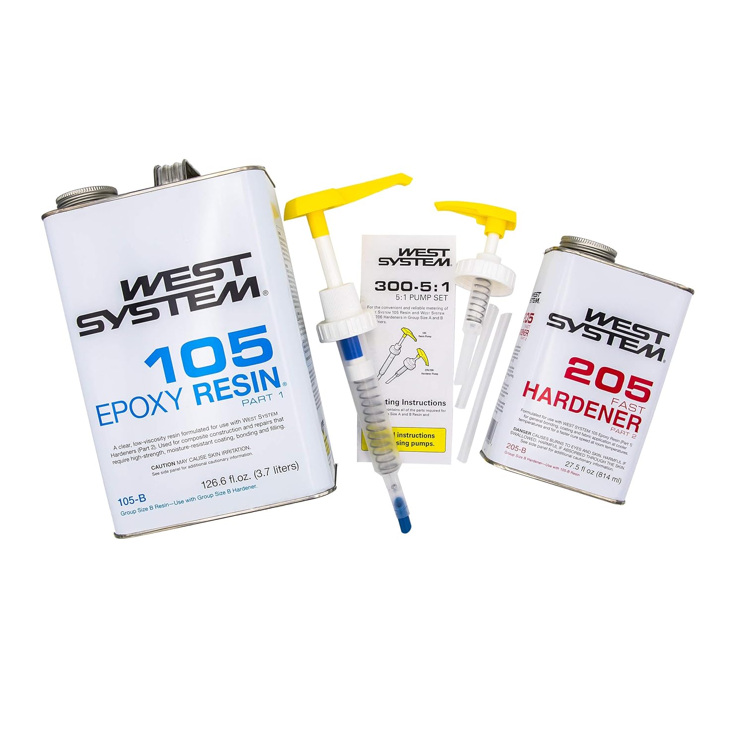 WEST SYSTEM 105B Epoxy Resin Bundle with Fast Hardener & Pumps