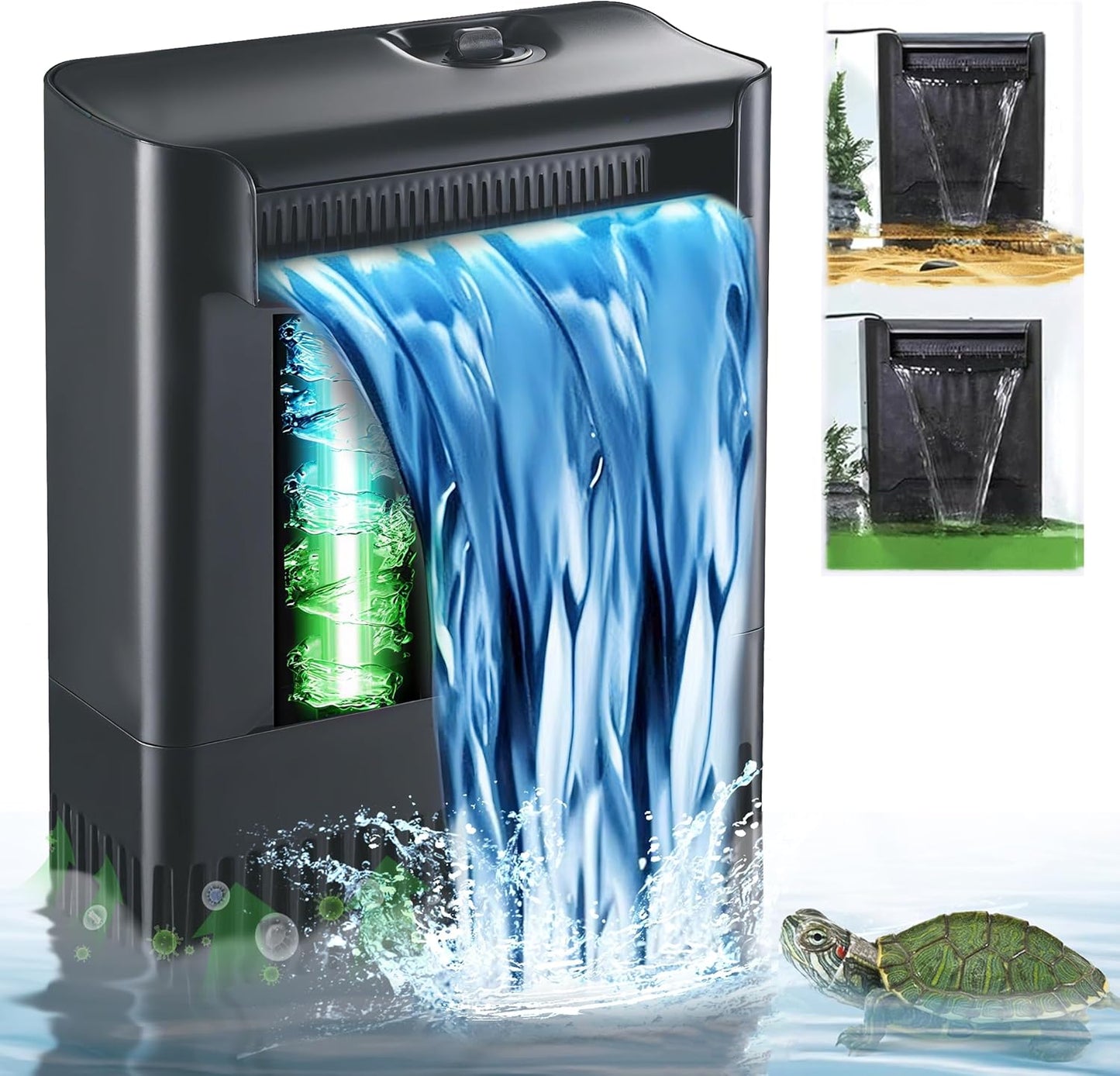 Turtle Tank Filter with U-V Light for Large Aquariums 40-150 Gal