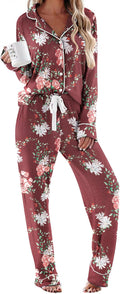 Ekouaer Women's Long Sleeve Pajama Set - Soft Lightweight Loungewear