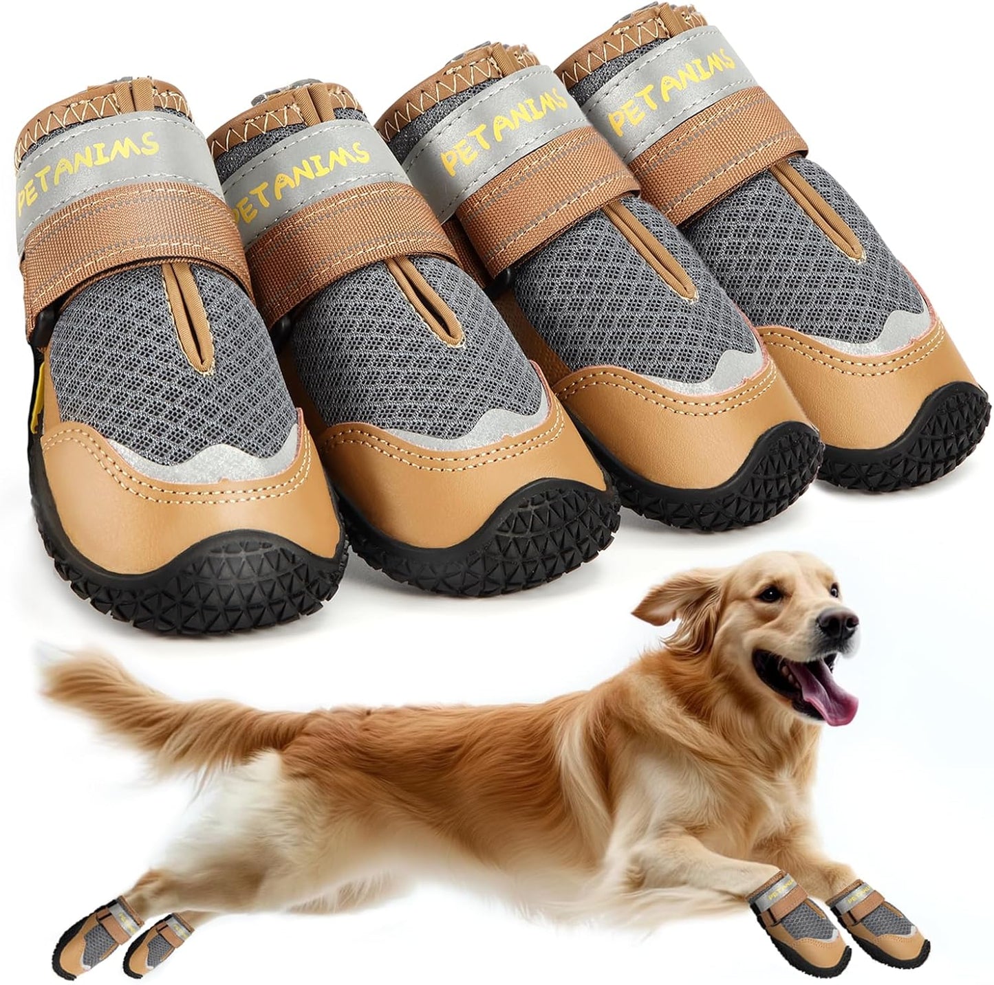 Dog Shoes for Large Dogs - Breathable Booties for All Weather