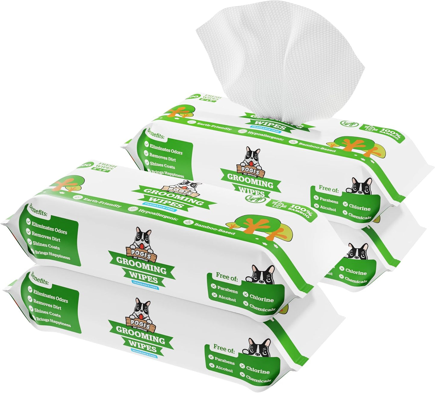 Pogis Dog Grooming Wipes for Paws, Body & Butt Cleaning