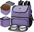 Pet Travel Backpack for Supplies and Food - Double-Layer Travel Bag