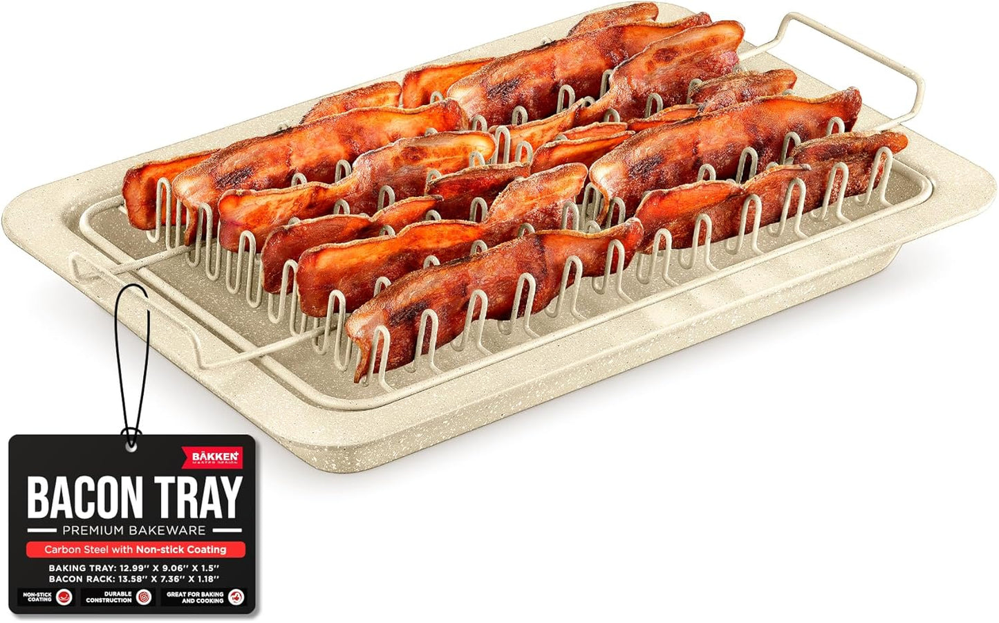 Durable Marble Bacon Tray - Non-Stick 2pc Set