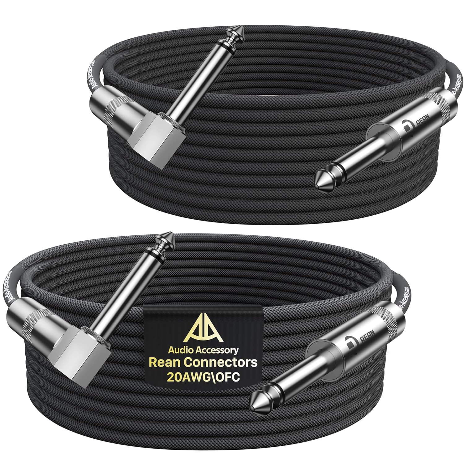 Neutrik Reinforced Guitar Cable 15ft x2 Pack - Premium Quality