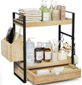 2-Tier Bathroom Counter Organizer with Drawer and Basket - Compact
