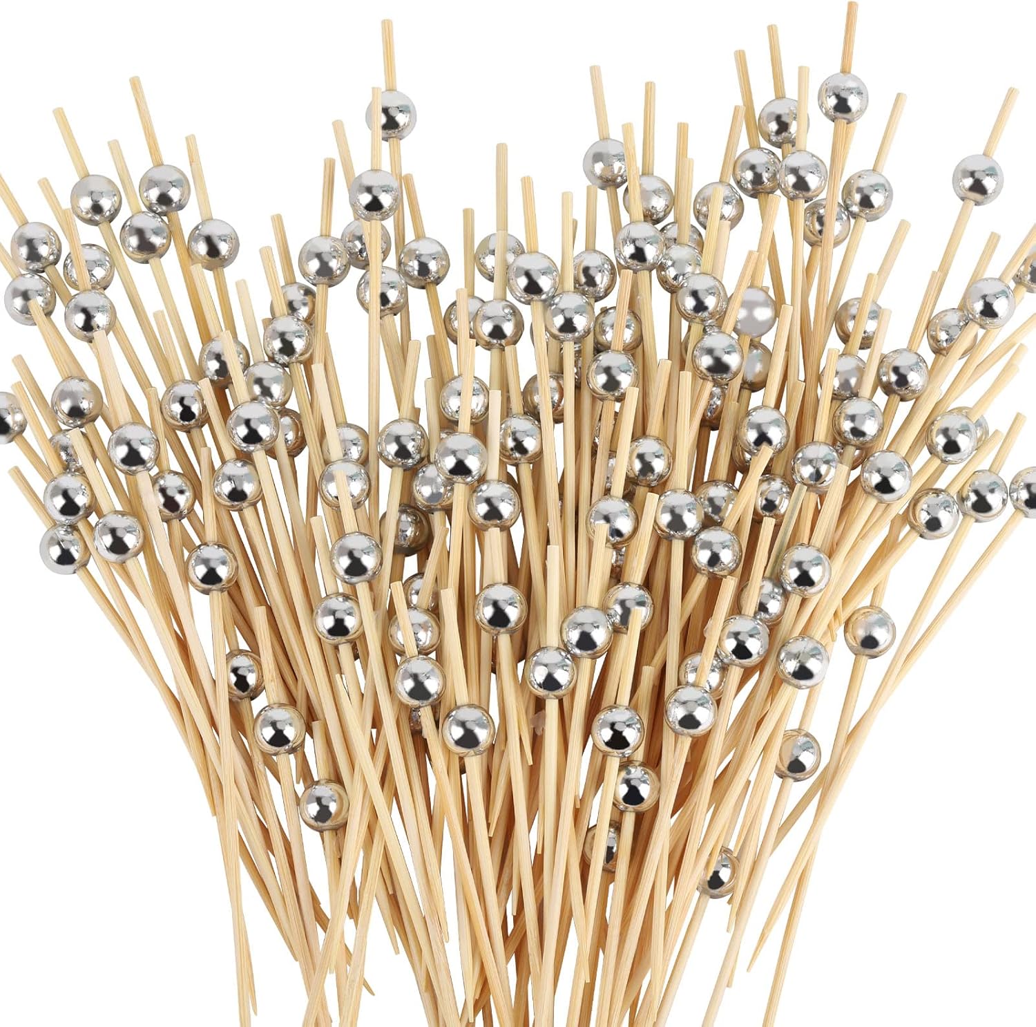 Silver Pearl Fancy Cocktail Picks - 200PCS