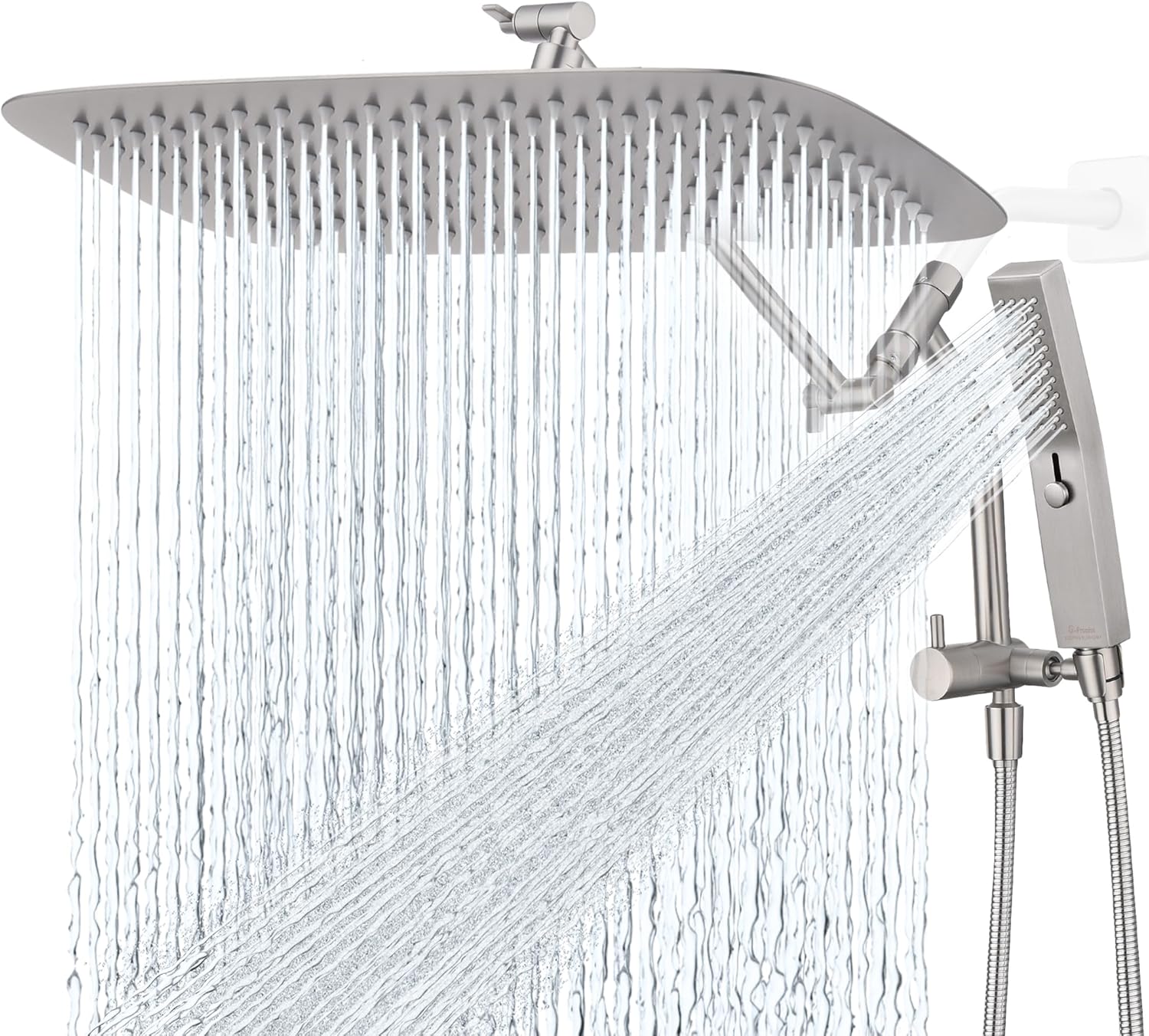 G-Promise All Metal 16 Inch Shower Head with Handheld Spray Combo
