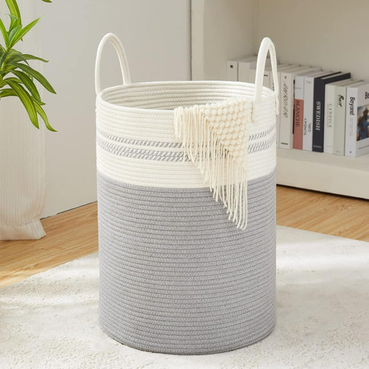 Woven Rope Laundry Hamper Basket for Stylish Storage Needs