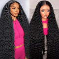 5x5 HD Lace Closure Wig Human Hair Deep Wave 34in - Natural Curly Look