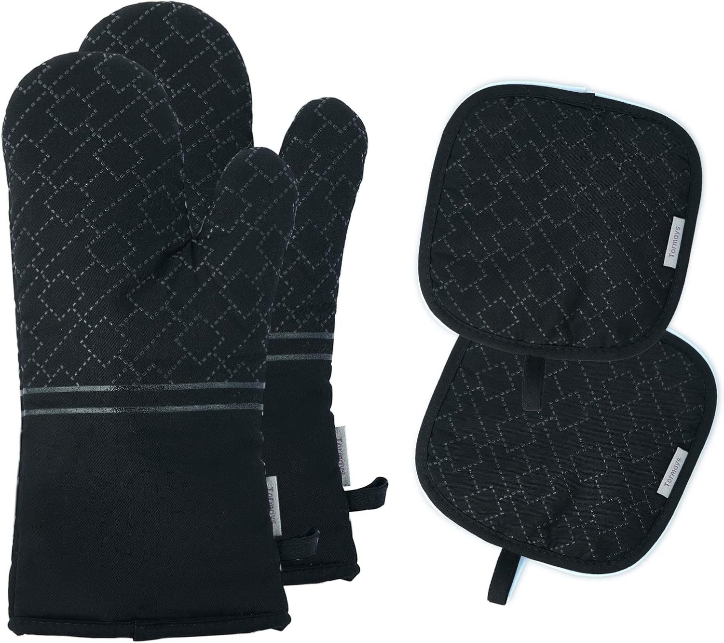 572F Heat Resistant Oven Mitts Set - Non-Slip Grip