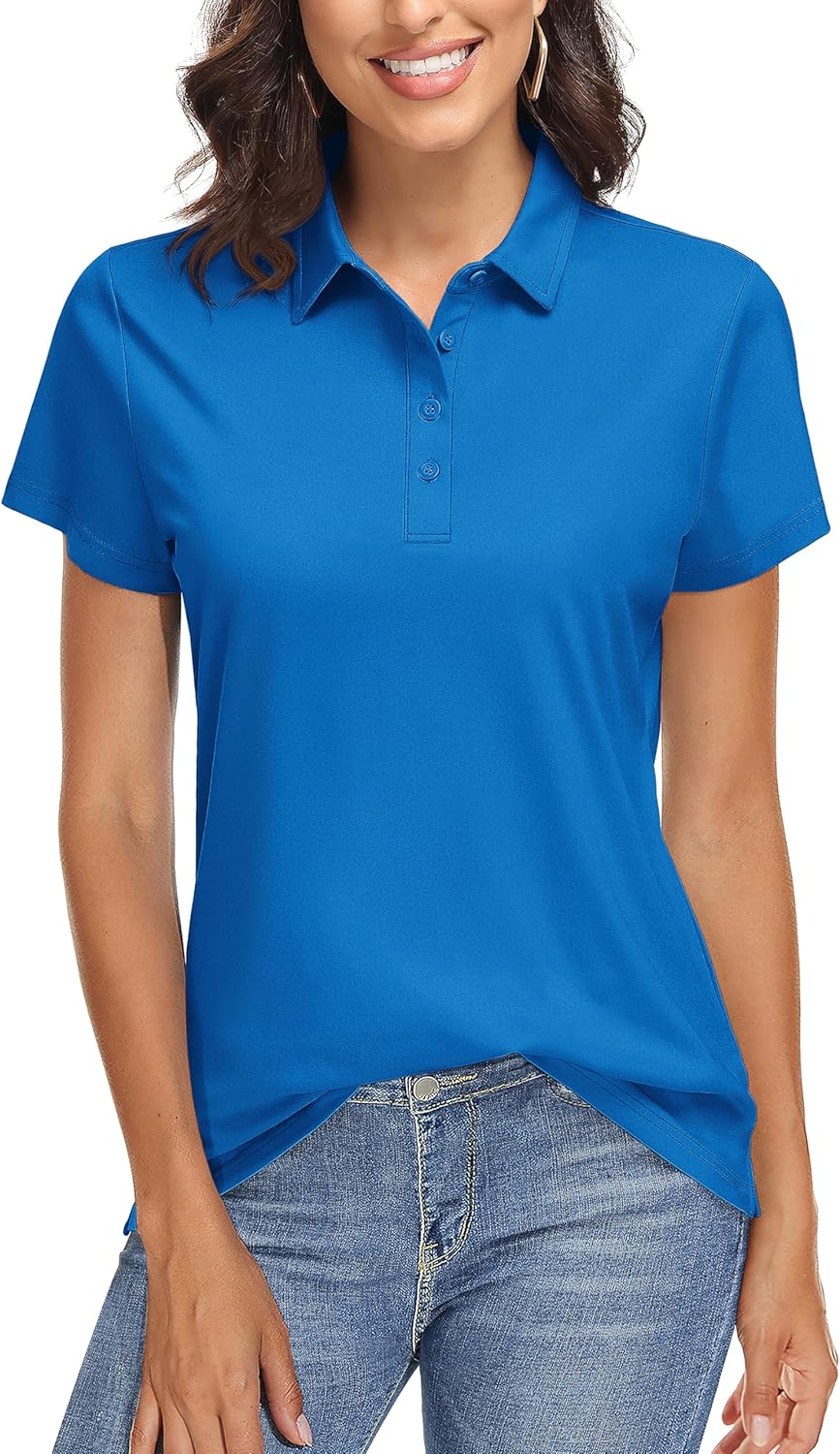 TACVASEN Women's Golf Polo Shirts with UPF 50+ Sun Protection