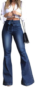 Womens High Waisted Bell Bottom Jeans - High Rise Flare Pants