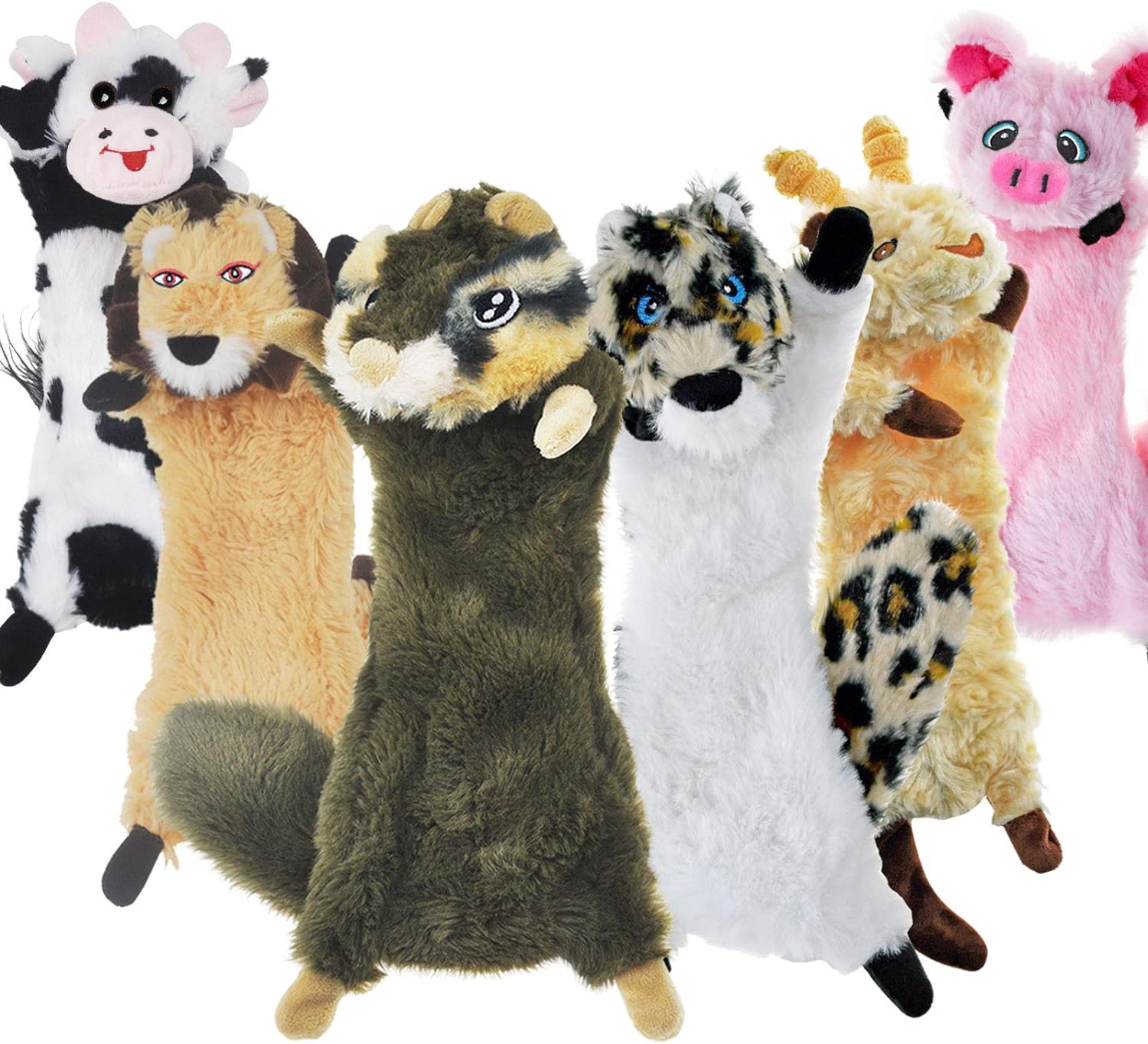 6 Pack No Stuffing Squeaky Dog Toys by SHARLOVY