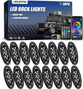 RGB LED Rock Lights 16 Pods - Multicolor Waterproof Underglow