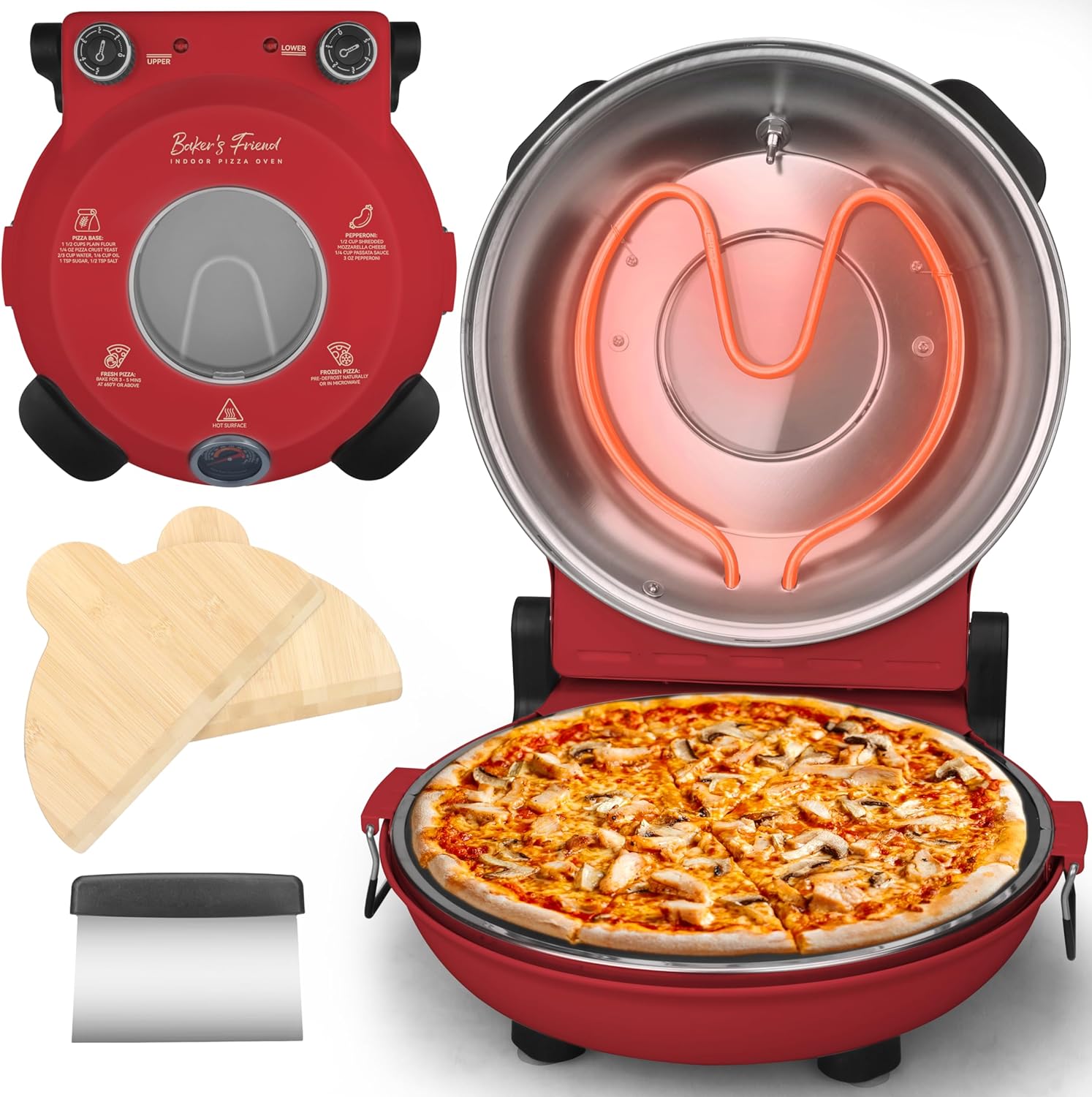 Bakers Friend Electric Pizza Oven for Perfect Homemade Pizzas
