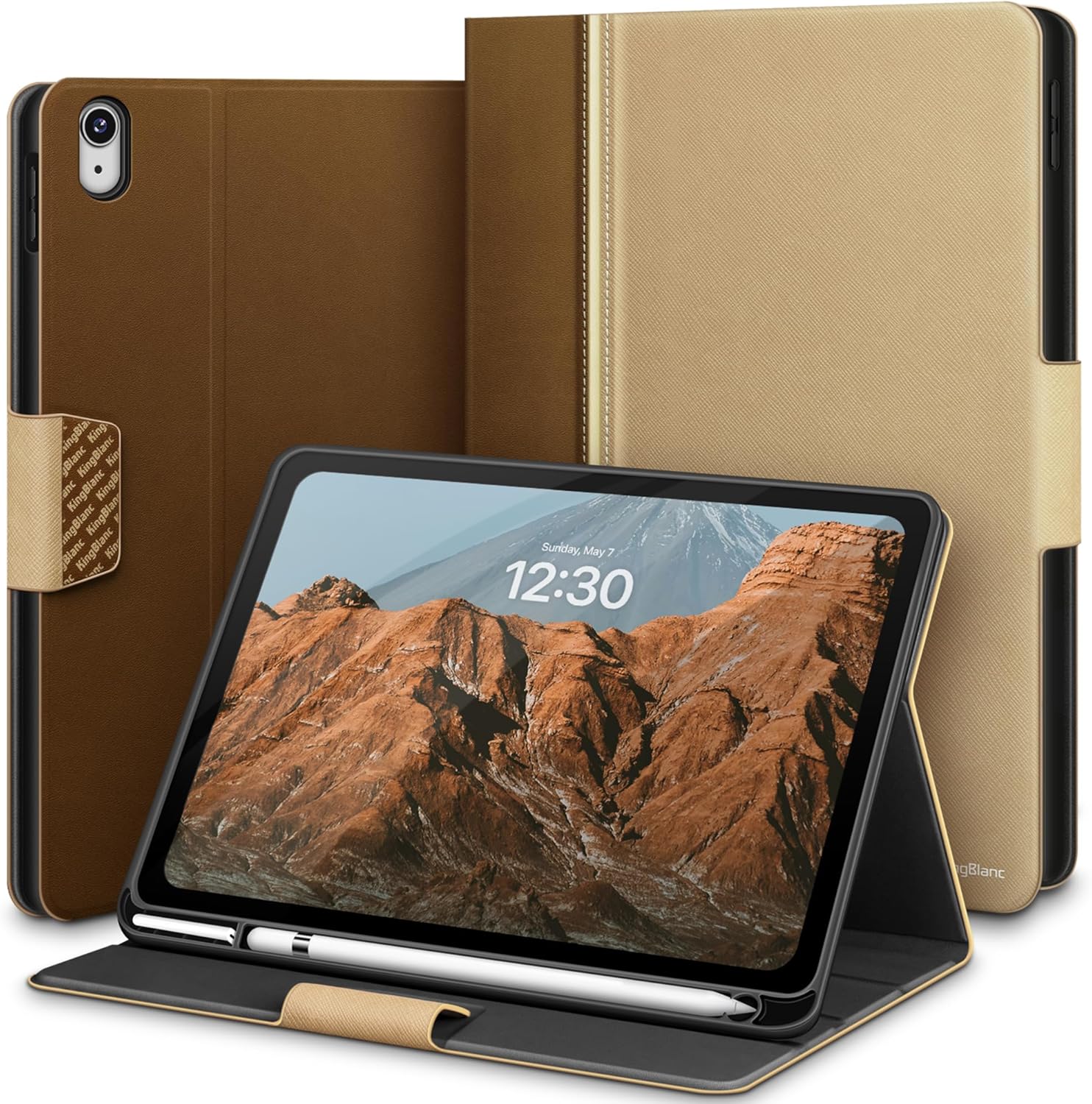 KingBlanc iPad Case 11 Inch 2025 with Pencil Holder and Clasp