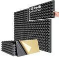 12 Pack Self-adhesive Sound Proof Foam Panels 24 x 12 x 2 in - Fast