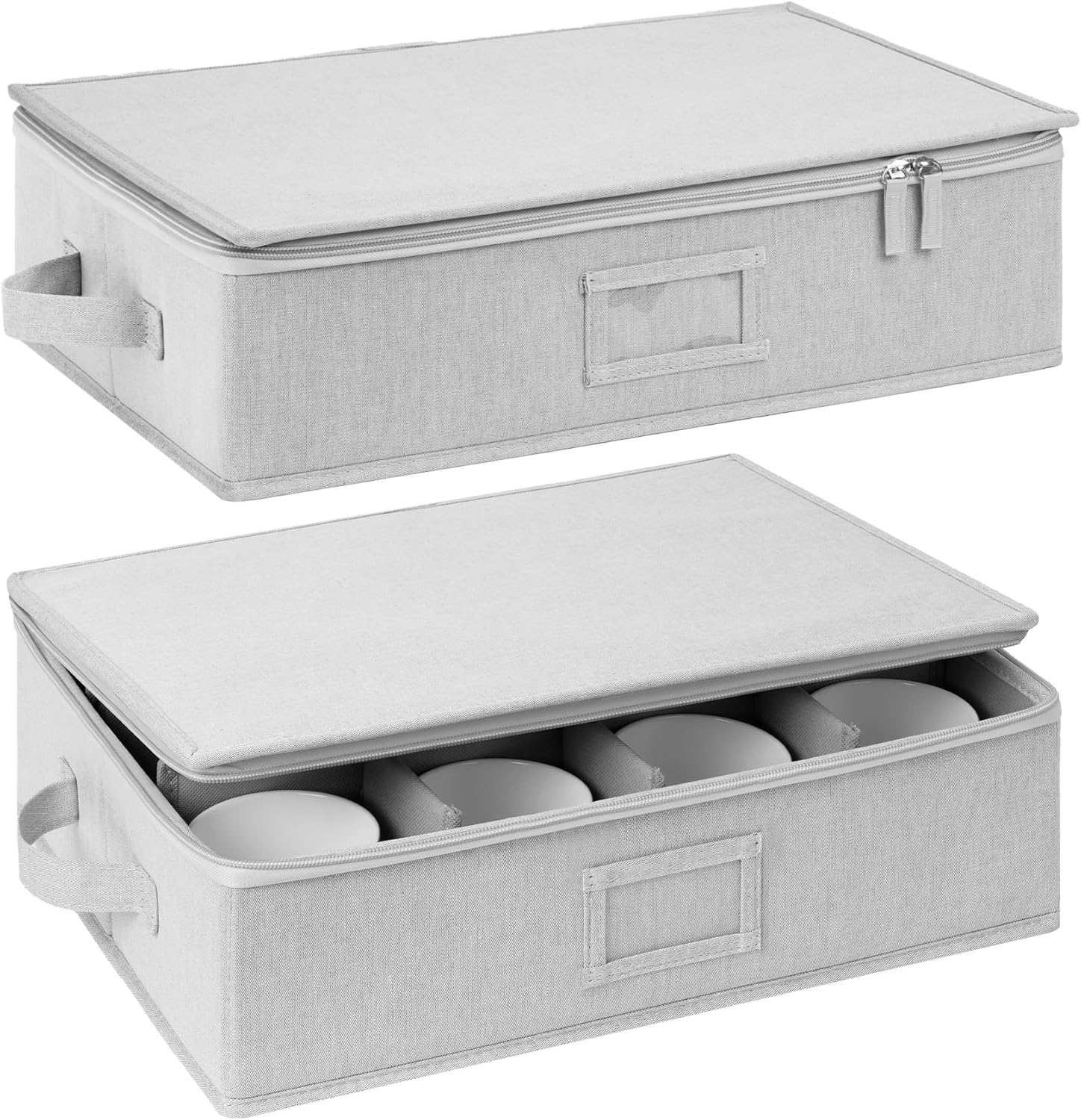 StorageWorks Stackable Mug Storage Box for Safe Organization