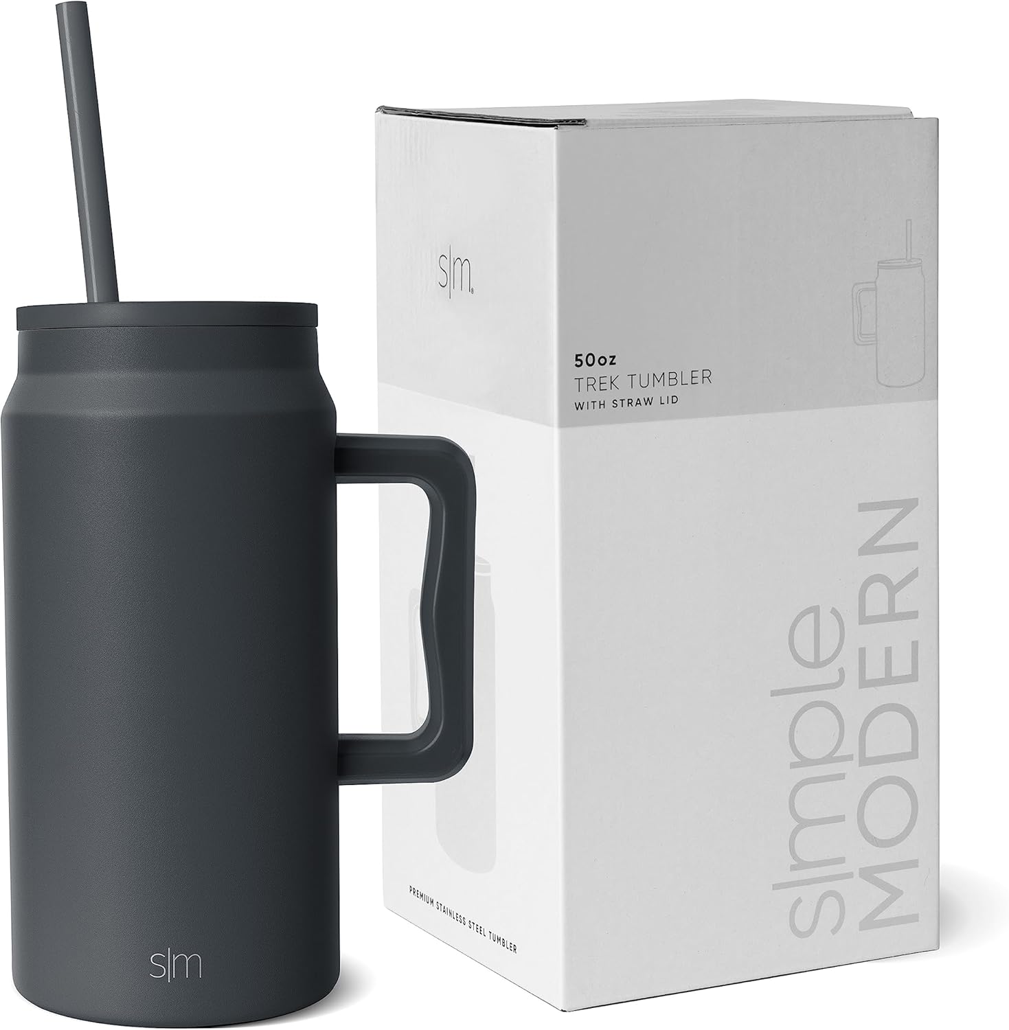 50oz Insulated Tumbler with Handle and Straw Lid for Hydration
