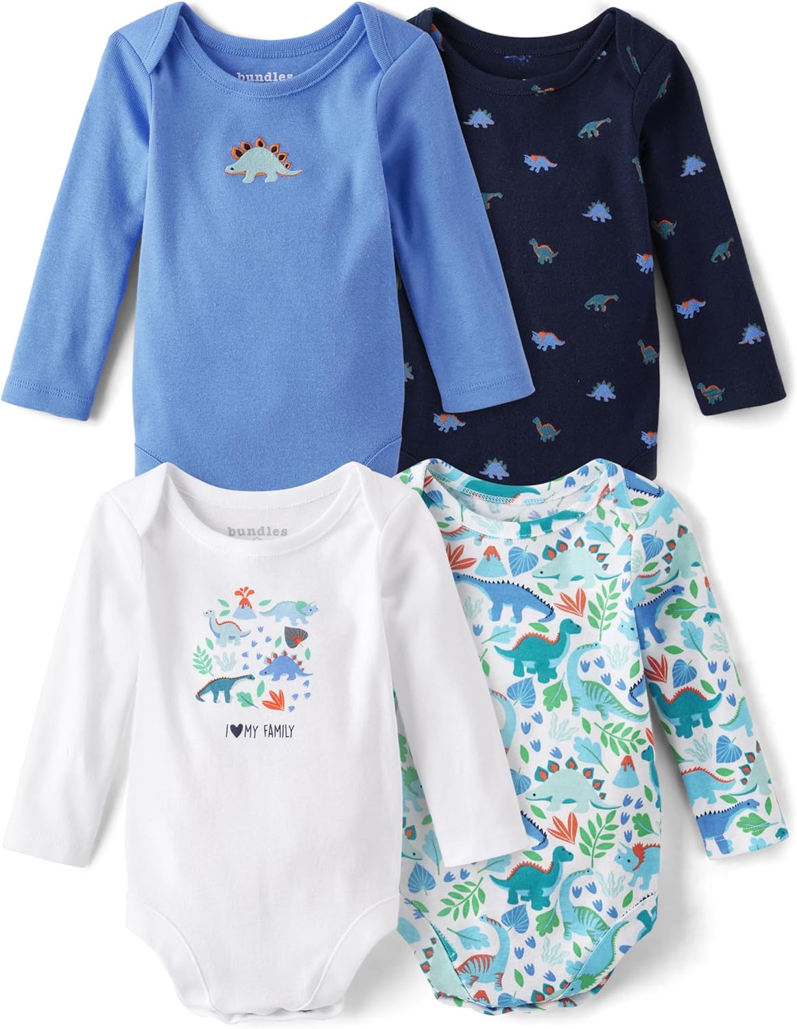 Comfortable Long Sleeve Baby Bodysuits Multipack for Boys
