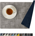 Reversible Vinyl Placemats Set of 8 - Waterproof & Heat Resistant