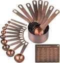 Copper Measuring Cups and Spoons Set 19 - Accurate Copper Plated Set
